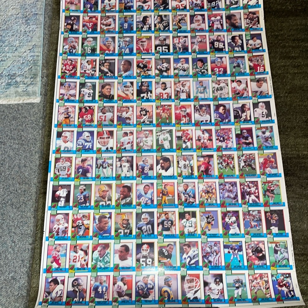 Vintage 1990 Topps FOOTBALL Uncut Sheet.